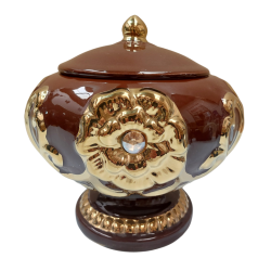 Sopera Porcelana Oya 22 x 21 cm (Marron con dorado) 8.5 in